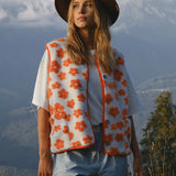 Dahlia | Women Vest With Sherpa Fleece Texture