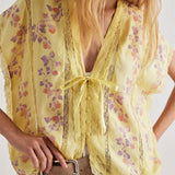 Daisy | Women Top With Chiffon Lace Trim