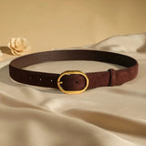Montreux | Women Belt with Suede Material and Gold Buckle