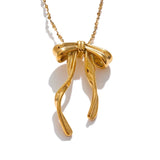 Coquette | Women Necklace with Bow Design and Gold Coating