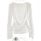Elara | Women’s Satin Long Sleeve Bell Cuff Top