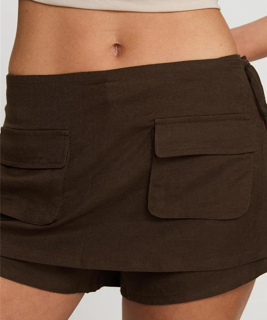 Dakota | Women's Skirt with Low Rise and Front Pockets