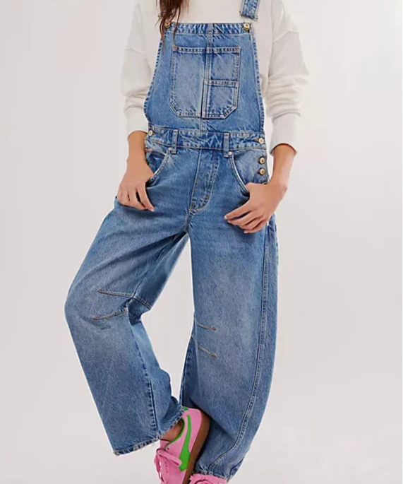 Marceline | Women's Oversized Cotton Denim Overalls with Adjustable Straps