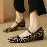 Feline | Women Heels with Leopard Print and Buckle