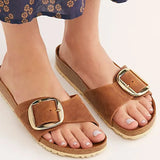 Brielle | Women's Slides with Oversized Buckle and Cork