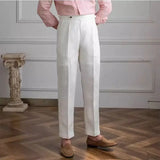 Wesley | Men's Linen Pants with High-Waist Straight-Leg