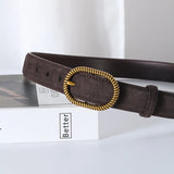 Maribel | Women Belt with Suede Material and Gold Buckle
