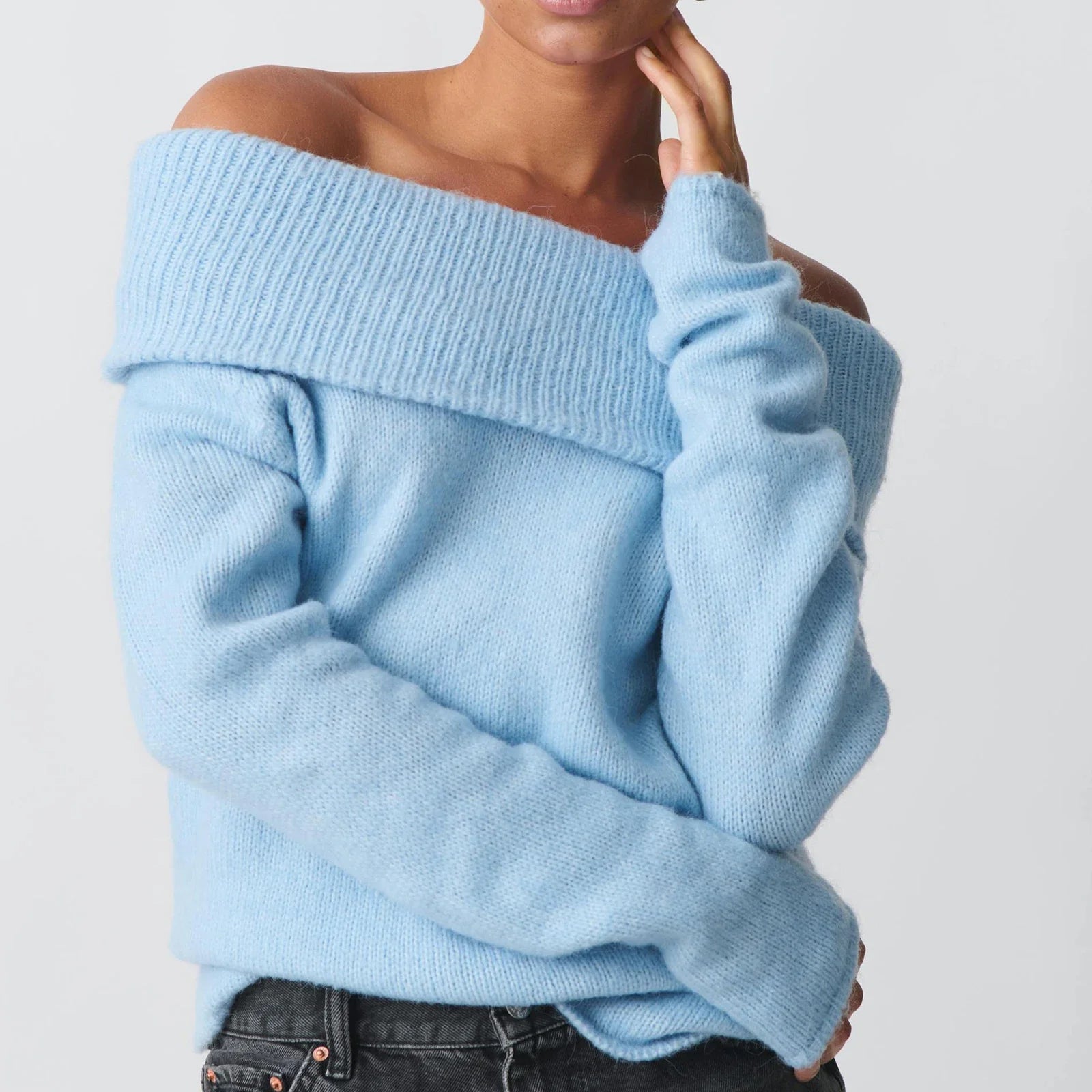 Clara | Women Top With Off Shoulder Knit