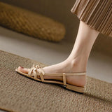 Marinette | Women's Flats with Bow Straps and Open-Toe