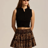 Viora | Women's Skirt with Stretch Waist and Ruffle Layers