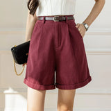 León | Women's Shorts with High Waist and Pockets