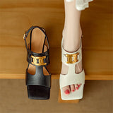 Isadora | Women's Sandal with Chain and Block Heel