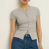 Mina | Women Top With Button Up Closure