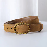 Maribel | Women Belt with Suede Material and Gold Buckle
