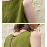 Victoria | Women Top With Linen Cotton Seam Detail