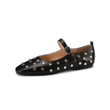 Evelyn | Women's Studded Mary Janes: Crystals &amp; Strap