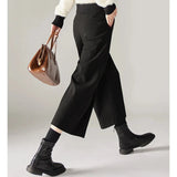 Mabel | Women's Wool Blend Wide Leg Pants with High Waist