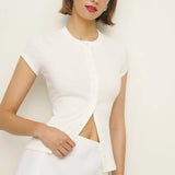 Mina | Women Top With Button Up Closure