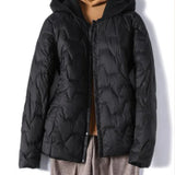 Magdalena | Women's Lightweight Duck Down Jacket with Heart Quilt and Knit Hood