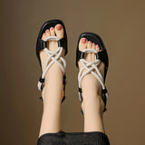 Santorini | Women Flat Sandals with Leather Upper