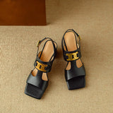 Isadora | Women's Sandal with Chain and Block Heel