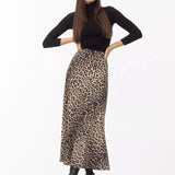 Harper | Women Skirt with Leopard-print and Midi-length