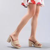 Célie | Women Heels with Orthopedic Insoles and Raffia
