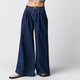 Rovina | Women's Wide Leg Pleated Denim Jeans