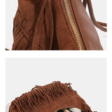 Sierra | Women Bag with Suede and Fringe