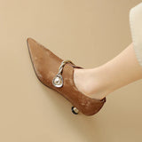 Ellen | Women Mid-Heels with Pointed Toe and Metallic-Accents