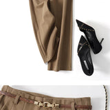 Annabelle | Women's High Waist Wide Leg Wool Blend Trousers