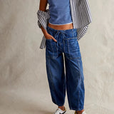 Madison | Women's Loose Fit Denim Pants with Pull-On Waist