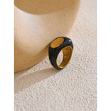 Vanta | Women Ring with Black Design and Gold Accent