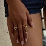 Astrielle | Women Ring with Star Design and Gold Plating
