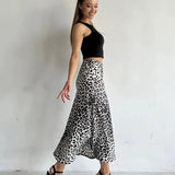 Harper | Women Skirt with Leopard-print and Midi-length