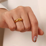 Aurore | Women Ring with Dome Design and Gold Finish