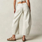 Arabella | Women's Mid Waist Wide Leg Jeans with Ankle Length