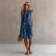 Adeline | Women's Linen Two Piece Set Button Shorts