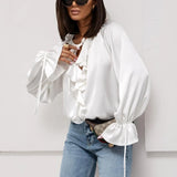 Liora | Women Blouse With Drawstring Sleeve Detail