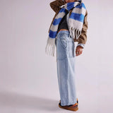 Isla | Women's Cropped Wide Leg Denim Pants with Drawstring Waist