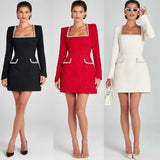 Anastasia | Women's Slim A-Line Mini Dress with Tailored Fit and Pockets