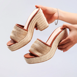 Célie | Women Heels with Orthopedic Insoles and Raffia