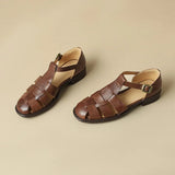 Lorelei | Women's Sandals with Handwoven Cutouts and Buckle