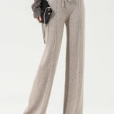 Sandrine | Women's Merino Wool Wide Leg Trousers with High Waist