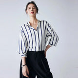 Maren | Women Blouse With Satin Stripe Design