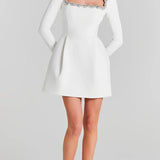 Madeleine | Women's Square Neck Mini Dress with Empire Waist and Slim Fit