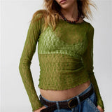 Lucille | Women Top With Sheer Lace Design