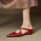 Delphine | Women's Mules with Leather Upper and Open-Toe