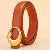 Rowan | Women Belt with Leather Strap and Crescent Buckle