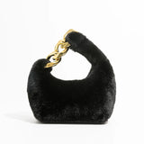 Ophelia | Women Bag with Faux Fur and Chain